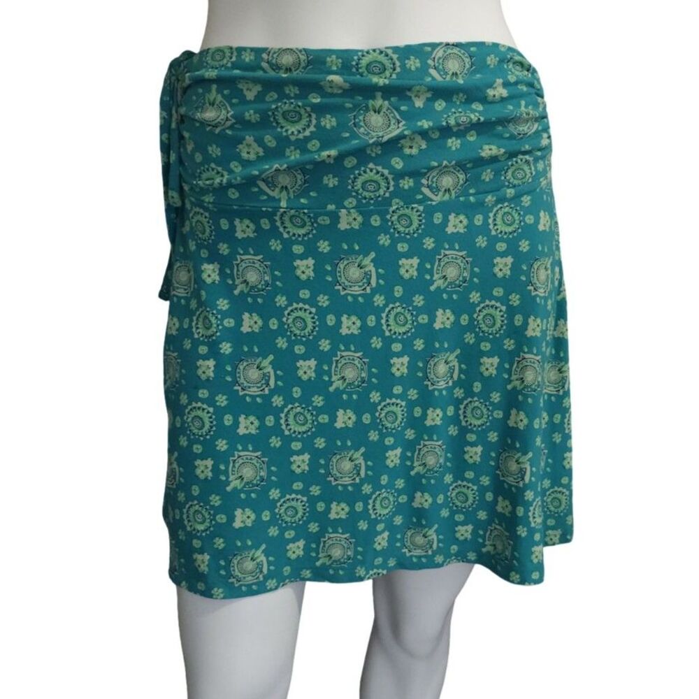 Patagonia Lithia Convertible Skirt Halter Top Medium Green Yellow 2 in 1